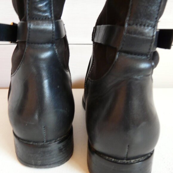 Women's Cole Haan Grand Os Leather and Fabric Black Knee High 7 - Picture 6 of 9